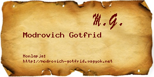 Modrovich Gotfrid névjegykártya